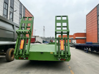 Semi-remorque à plateau surbaissé Huiteng à 3 essieux, 60T, essieux BPW, suspension mécanique, pour machines de construction