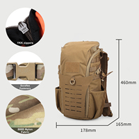 Sac à dos de chasse 15L, sac à dos de randonnée compact, panneau frontal découpé au laser, sac à dos de compression, sac de transport pour équipement d'une journée