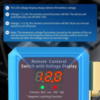 Disjoncteur 240A 12V avec Déconnexion de Batterie à Distance, Indicateur de Tension LED et Interrupteur d'Alimentation Automatique Commandé à Distance