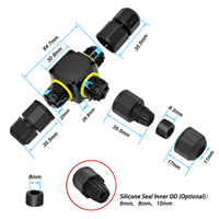Adaptador de Aviación Circular Multipolar M20 de Conexión Rápida, Enchufar y Usar, para Montaje en Campo, con Pasador de Señal y Conector en T