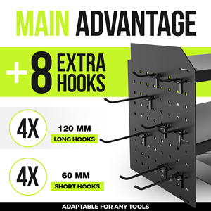 4 Layer Floating Power Tool Pegboard Storage Durable Drills Tools Holder Metal Heavy Power Organizer Garage Wall Mounted Racks - Product Image 2