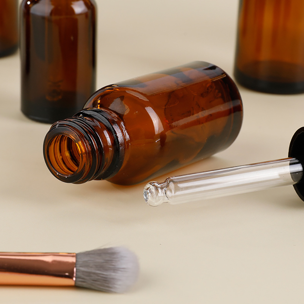 Hair Oil Glass Cosmetic Containers Rose Gold Dropper Bottle Transparent OEM