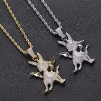 Bijoux de mode de haute qualité plaqués or, pendentifs mignons en forme de dessin animé, collier pour hommes et femmes