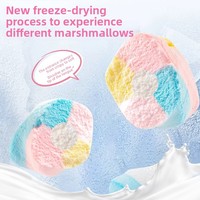 Marshmallow Kering Beku Bentuk Pilin Warna Pelangi, Marshmallow Pilin Renyah, Permen Kering Beku untuk Grosir