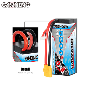 Gnb gaoneng 5200mAh 4S 14.8V เคสแข็งพร้อม XT90 180C 90C RC LiPo แบตเตอรี่ RC Car 1/8 1/10 - Product Image 4
