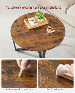 <span class=keywords><strong>VASAGLE</strong></span>-<span class=keywords><strong>Table</strong></span> de salon en bois rustique à 2 niveaux, style industriel, <span class=keywords><strong>table</strong></span> <span class=keywords><strong>basse</strong></span> <span class=keywords><strong>ronde</strong></span>, meubles de maison - Product Image 3