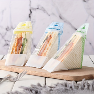 Carta per Avvolgere <span class=keywords><strong>Sandwich</strong></span> in Plastica, Sacchetti Triangolari Usa e Getta per <span class=keywords><strong>Sandwich</strong></span>, Facili da Strappare, per Campeggio all'Aperto - Product Image 1