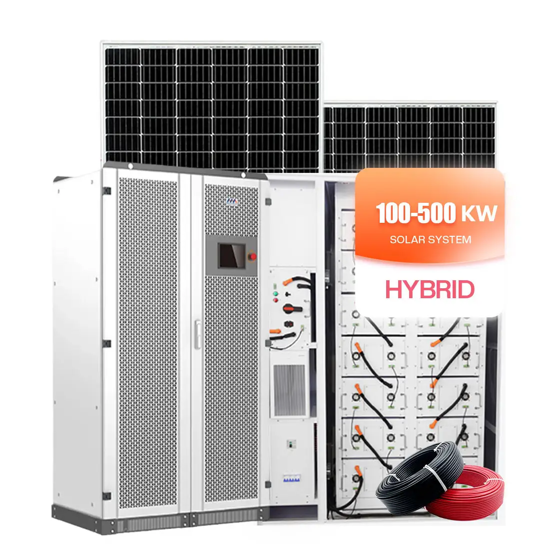 150kw híbrido grade Rooftop comercial sistema de energia solar trifásico 100kw 50kw 30kw 75KW onda pura seno atess inversor pv kit