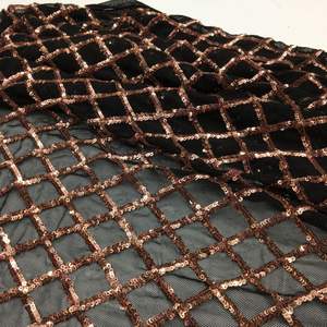 Стрейчевая ткань, Черная кружевная ткань с вышивкой блестками, низкая цена, ткань с блестками, кружево для свадьбы - Product Image 2