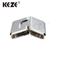 Charnière pivotante moderne en laiton pour porte de douche en verre, 135 degrés, certifiée CE, réglable, fixation murale, plaque arrière courte, pour salle de bain