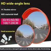 Miroir convexe d'angle YIDAO YD-w1 80 cm, miroir sphérique grand angle 220°, antivol, en PC, pour la sécurité routière, extérieur, voiture, noir