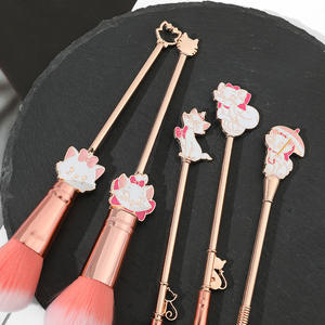 5 pièces blanc Marie chat maquillage pinceau ensemble or Rose mignon chat cosmétique brosse poudre ombre à paupières pinceau pour cadeau - Product Image 4