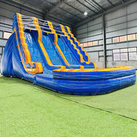 Toboggan aquatique gonflable 3 lignes 29,6x20 pieds pour la location d'événements