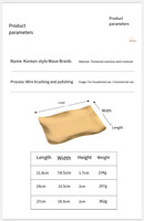 Plat rectangulaire ondulé en acier inoxydable de style coréen, assiette irrégulière pour desserts et snacks, plateau de barbecue, bol peu profond, compatible lave-vaisselle