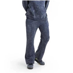 Best Selling Custom Logo Men Winter Acid Wash Tracksuit 100% Cotton Streetwear Breathable Eco-Friendly - Product Image 4