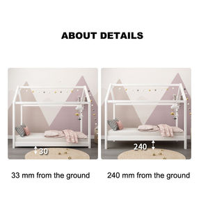 Lit en bois de garderie <span class=keywords><strong>avec</strong></span> toit et <span class=keywords><strong>gigogne</strong></span> Lit en bois pour tout-petits de maternelle Montessori <span class=keywords><strong>avec</strong></span> garde-corps Mobilier de chambre préscolaire - Product Image 4