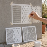 Lot de 3 pochoirs circulaires pour la peinture et la décoration, pochoirs en PET 15x20cm réutilisables pour l'artisanat, modèle 150x200mm