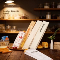 Sacs d'emballage pour boulangerie résistants à la graisse, sacs en papier kraft pour baguettes et pains longs avec fenêtre transparente, impression personnalisée acceptée