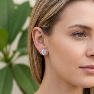 Natural Crescent Rainbow Moonstone <b>Stud</b> <b>Earrings</b> 925 Sterling Silver Handmade Fine Gemstone Jewelry Wholesale Supplier - Product Image 4