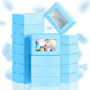 B561 Savon bleu Emballage fait <span class=keywords><strong>maison</strong></span> Mini boîtes à friandises Kraft Fenêtre Boulangerie Bonbons Fabrication de savon Emballage en carton Boîte-cadeau en papier - Product Image 1