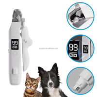 Coupe-ongles et lime à ongles LED 2-en-1 pour animaux de compagnie avec protection de sécurité, rechargeable, pour chat, avec écran LCD