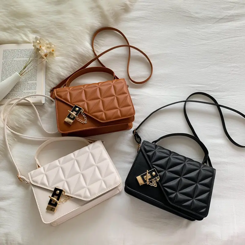China Factory chain square pu luxury girl women Lady diamond lattice pochette femme sac de luxe femme sac pour femme handbags