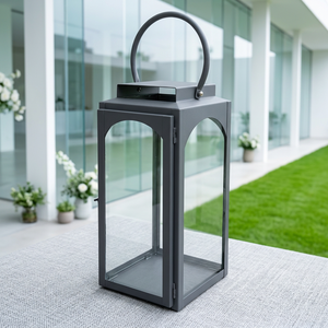 โคมไฟโลหะสีเทาตกแต่งบ้านสไตล์โมเดิร์นสำหรับตกแต่งลานบ้านและสวน ขายส่ง - Product Image 2