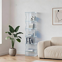 Étagère à livres moderne sur pied en acrylique à plusieurs niveaux, 5 étagères pour salon, bureau à domicile, rangement de figurines et jouets, couleur personnalisable