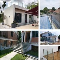 Poteau de balustrade en verre en acier inoxydable 304 à fixation latérale pour balcon de villa, terrasse, escalier, hôpital et hôtel, résistant à la rouille