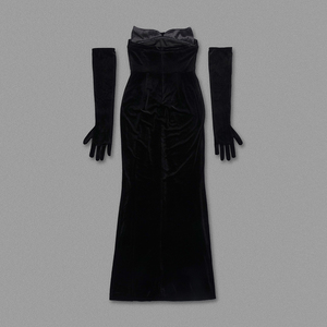 Red Velvet Dresses with Gloves for 2025