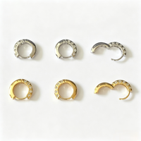 Fermoirs ronds en laiton pour boucles d'oreilles, plaqués or/rhodium, avec zircon incrusté, pour la fabrication de bijoux à porter au quotidien