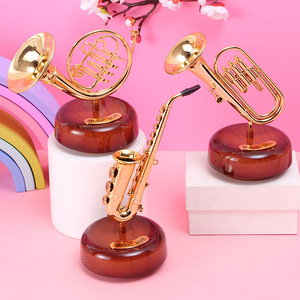 Yu Mo Miniature Moon Lute <b>Music</b> <b>Box</b> Round Creative Musical Instrument Model Ornament With <b>Music</b> Gift For Students Friends - Product Image 3