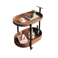 Table d'appoint mobile de style rétro nostalgique pour salon, chambre à coucher, table basse, chariot métallique sur pied
