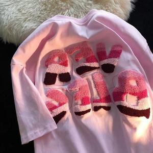 Camiseta Personalizada con Logotipo de Toalla, para Hombre, 100% Algodón, Bordado Chenille, Talla Grande - Product Image 3