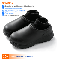 Sabots de jardin pour hommes, imperméables, d'hiver, noirs, avec col en tricot, à enfiler, logo personnalisé, OEM ODM, vente en gros, faible MOQ, Zuecos