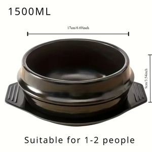한국 돌 냄비 밥솥-비빔밥 된장국용 가스 가열 석기 캐서롤 고온 저항 - Product Image 2