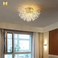 Belle entrée en or fleur Style luxe Duplex salon lustre en cristal lampe lustre escaliers lustre en cristal