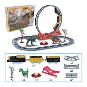 Set de Pista de Carreras de Dinosaurios de 78 cm con Dinosaurio, Juguete de Construcción, Tren Eléctrico, Parque de Dinosaurios para Niños - Product Image 4