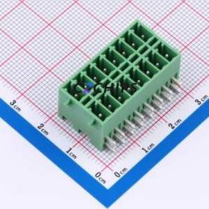 DB2ERHBG-3.5-2*8P-GN Plug-in Terminal Block Bent Lead Through Hole,P=3.5mm Board-to-Board / Socket Closed Snap Fixing 2x8P 3.5mm - Product Image 1
