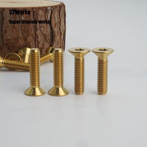 Emas <span class=keywords><strong>din7991</strong></span> Countersunk head M6 * 30 <span class=keywords><strong>titanium</strong></span> sekrup sepeda jalan seatpost clamp Torx kepala datar berwarna <span class=keywords><strong>titanium</strong></span> iso14581 - Product Image 2
