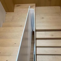 Plancher sur mesure avec marches d'escalier de couleur assortie, marches d'escalier en bois composite massif flottant/à poser, étanches, plateforme de plancher