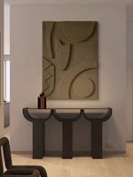 Nouvelle conception, peinture murale 3D personnalisée, sculpture sur bois faite à la main, œuvre d'art moderne, peinture en relief géométrique pour le salon, décoration de la maison