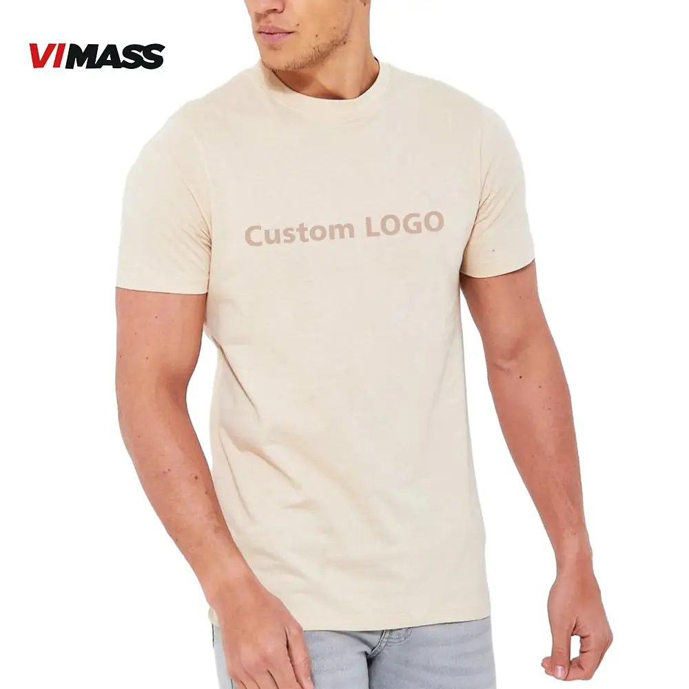 Factory OEM ODM 100% cotton Men's gym slim fit Tee shirt casual blank plain muscle T shirt for custom