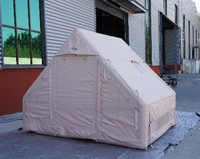 Tenda Tiup 12 Pintu Ganda Empat Musim Portabel Tahan Air Tinggi untuk Berkemah di Luar Ruangan 2 Orang Berbahan PVC Mesh