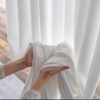 Voilage en lin transparent pour fenêtre, idéal pour salon, chambre et hôtel
