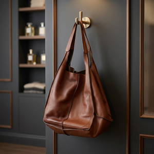 Pochette décontractée pour femme en cuir véritable BS INTERNATIONAL, couleur noire, deux sangles, fermeture à glissière, imperméable, durable, grande capacité - Product Image 2