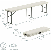 Vente en gros Offre Spéciale 6FT commercial restaurant jardin mariage camping utiliser plastique pliant en deux banc