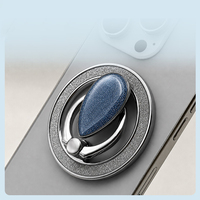 Support de téléphone magnétique puissant à paillettes dégradées arc-en-ciel avec anneau de maintien en forme de goutte d'eau, poignée rotative et béquille pliable