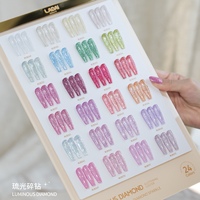 ZRKGEL Ladai 24 Couleurs Gel à Ongles Scintillant Effet Diamant Lumineux TPO Sans HEMA Soak Off UV Gel pour Vente en Gros Gel Disco