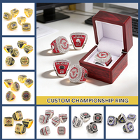 Bagues de championnat personnalisées pour le basketball et le baseball, sur mesure, en alliage de zinc et strass, pour récompenses sportives et trophées de ligue